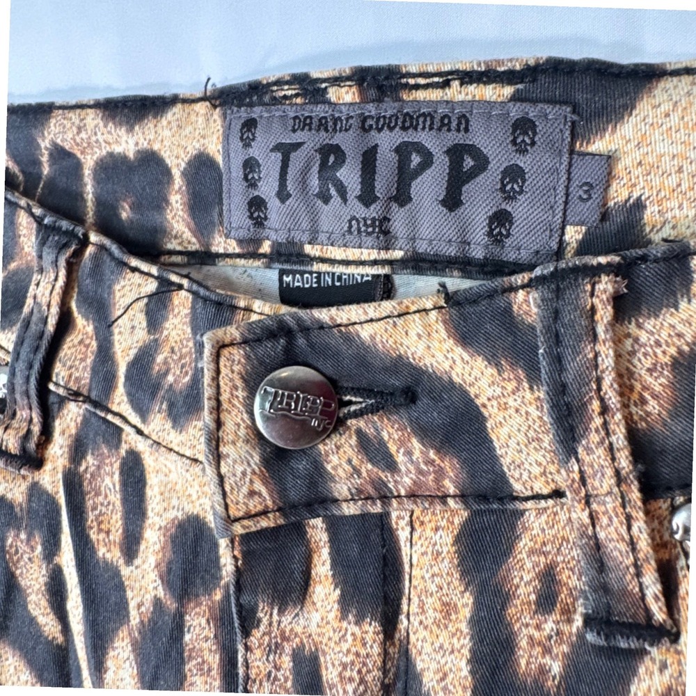 Tripp NYC Y2K Leopard‎ Print Skinny Jeans Size 3 - Picture 2 of 7